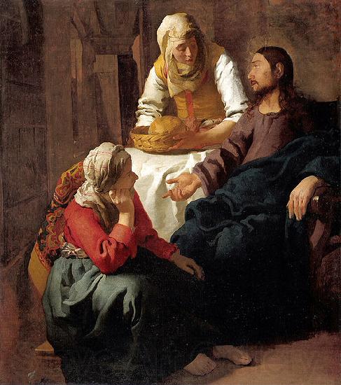 Johannes Vermeer Christ in the House of Martha and Mary Norge oil painting art